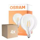 Opakowanie 4x Osram SuperStar LED E27 Globe 125mm Włókno Przezroczysty 7W 806lm - 822-827 Dim To Warm | Ściemnianie - Zamienne 60W